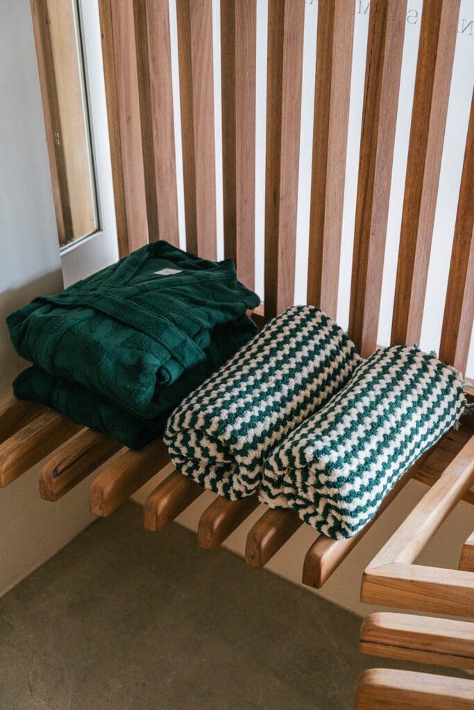 Aqua Ignis x InBluem Towel And Robe Sauna Spa Blackheath